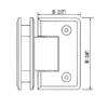 standard glass to glass 90 degree size