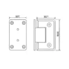 heavy duty glass shower door hinges 90 degree size