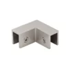 90 degree Channel glass clamp brushed nickel finished