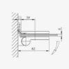 90 degree wall mount raising Shower Hinges back size