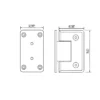 shower door hinge light size