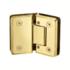 shower door clamp hinge 135 Degree Standard Duty Adjustable Glass to glass with Cover plate Bevel Edge Gold finish