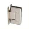 brass shower hinges 90 Degree Standard Duty Adjustable Wall to glass with Cover plate Bevel Edge full back brushed nickel