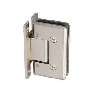 brass shower hinges 90 Degree Standard Duty Adjustable Wall to glass with Cover plate Bevel Edge full back brushed nickel