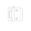 Wall mount 90 Degree camber inswings shower door hinge size