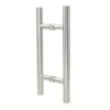 Modern Round Bar Ladder Brushed Stainless Steel Sliding Barn Door Handle for 8-12mm glass
