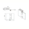 Wall mount 90 Degree ourswings glass hinges Covers Conceal Screws size