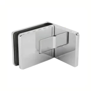 adjustable hinges for glass doors 90 degree rectangle wall to glass with masking cap chrome finish