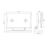 Wall mount 90 Degree camber outswing hinge size