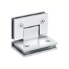 Stainless Steel frameless shower door hinged Square 90 degree glass to glass