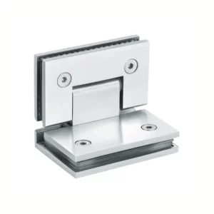 Stainless Steel frameless shower door hinged Square 90 degree glass to glass