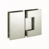 glass shower door hinged square profile glass to glass 180 degree light duty chrome finish