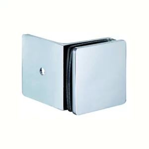 rounded wall mount glass clamp chrome finished