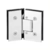 bathroom shower door hinges 135 Degree Standard Duty Adjustable Glass to glass with Cover plate square profile Chrome Finish