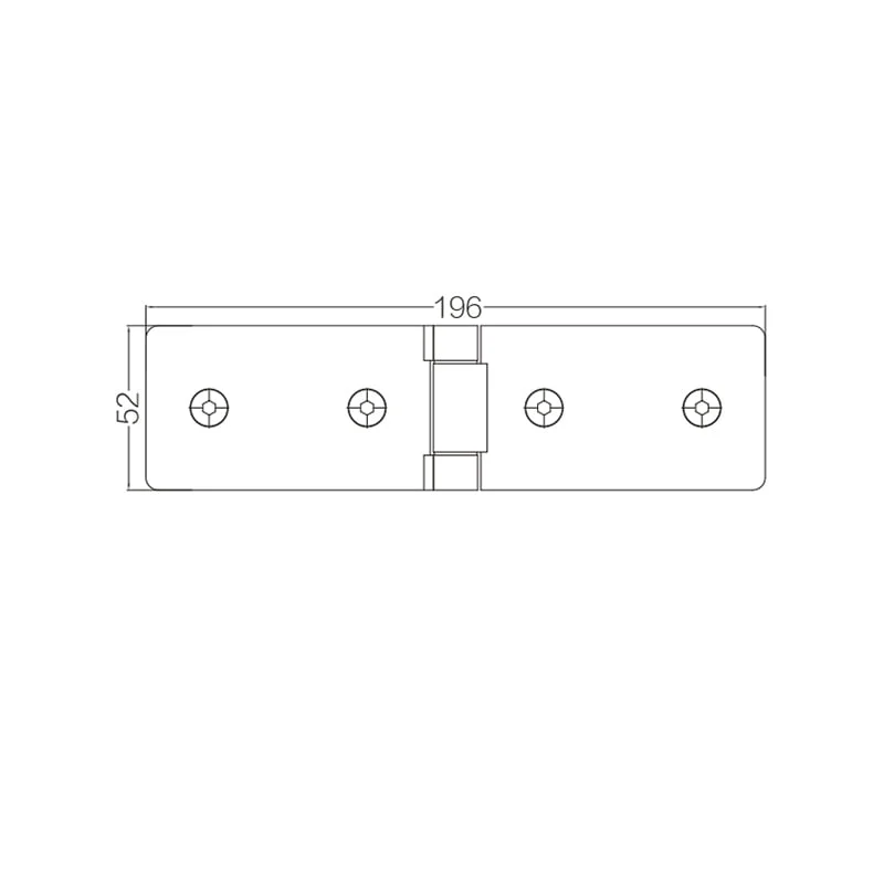 Glass to Glass 180 Degree rectangle inswings hinges size