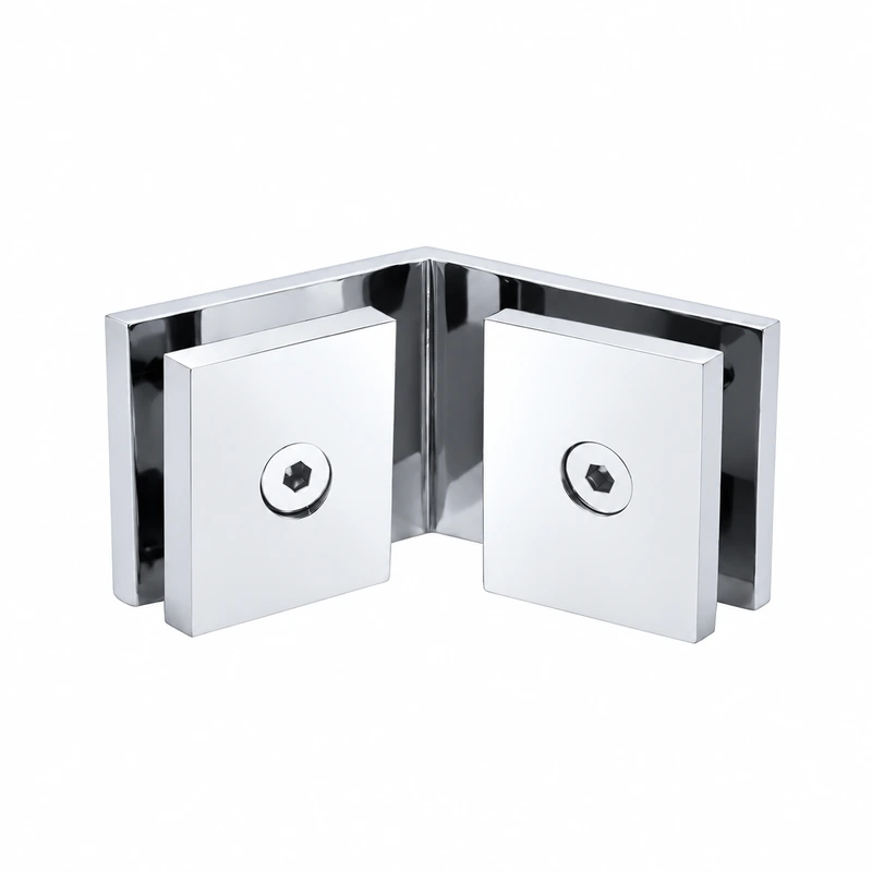 MAXGO GC236 square 135 degree glass-to-glass clamp in polished chrome