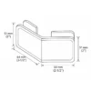 MAXGO GC036 beveled glass clamp dimension drawing, 51 mm height and 64 mm length
