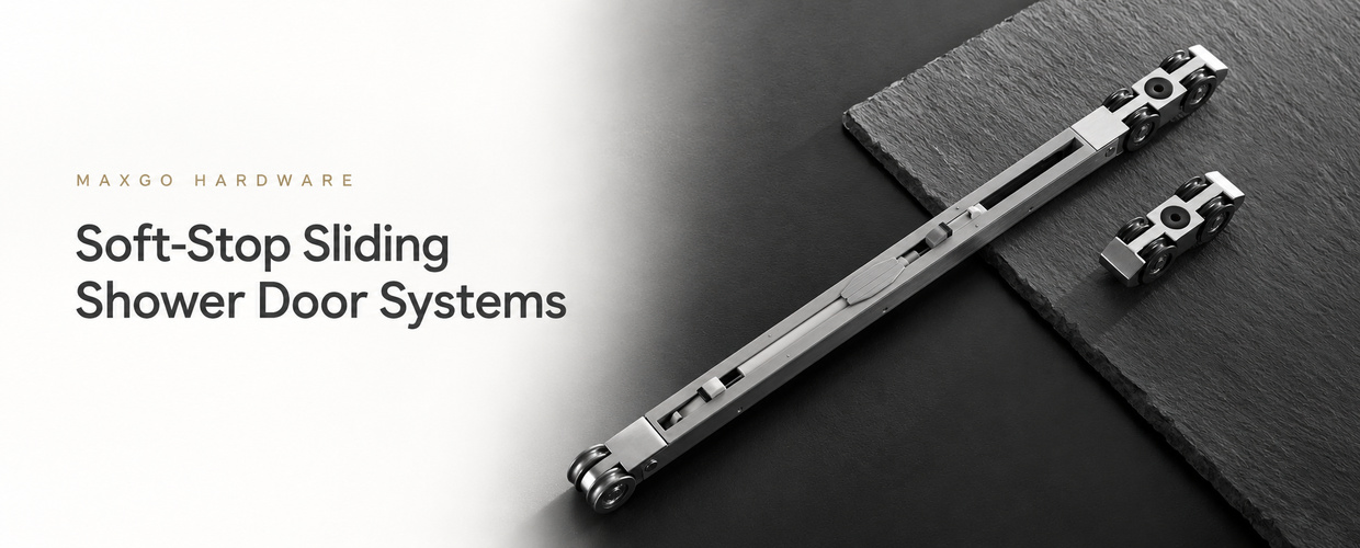 MAXGO soft-stop sliding shower door system with roller hardware