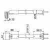 SUP05 deluxe shower support bar fixed panel wall-to-glass, dimension drawing高清