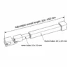 SUP62 ceiling support bar dimension drawing: 300–450 mm overall length, 15 x 15 mm inner tube and 22 x 22 mm outer tube